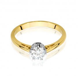 Pierścionek W0542 Diament Laboratoryjny 0,40ct żółte złoto