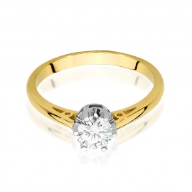 Pierścionek W0542 Diament Laboratoryjny 0,50ct żółte złoto