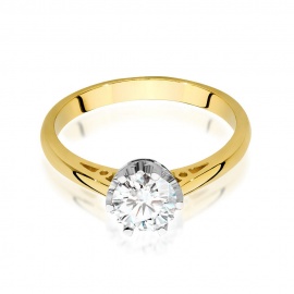 Pierścionek W0542 Diament Laboratoryjny 0,70ct żółte złoto