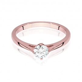 Pierścionek W0543 Diament Laboratoryjny 0,40ct różowe złoto