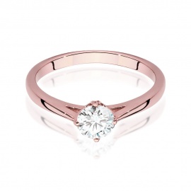 Pierścionek W0543 Diament Laboratoryjny 0,50ct różowe złoto