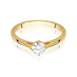 Pierścionek W0543 Diament Laboratoryjny 0,40ct żółte złoto