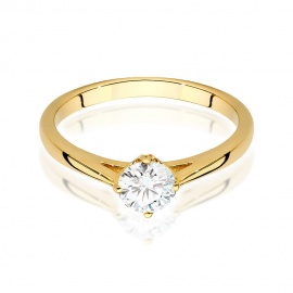 Pierścionek W0543 Diament Laboratoryjny 0,50ct żółte złoto