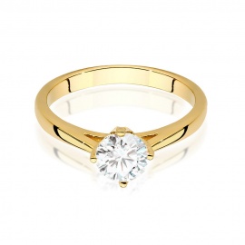 Pierścionek W0543 Diament Laboratoryjny 0,70ct żółte złoto