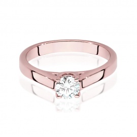 Pierścionek W0544 Diament Laboratoryjny 0,40ct różowe złoto