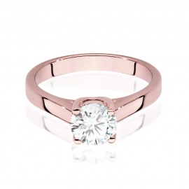 Pierścionek W0544 Diament Laboratoryjny 1,00ct różowe złoto