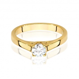 Pierścionek W0544 Diament Laboratoryjny 0,40ct żółte złoto
