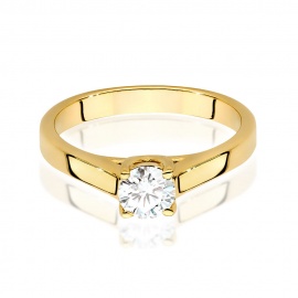 Pierścionek W0544 Diament Laboratoryjny 0,50ct żółte złoto