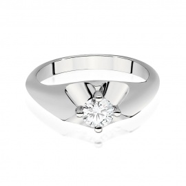 Pierścionek W0545 Diament Laboratoryjny 0,40ct białe złoto