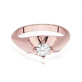 Pierścionek W0545 Diament Laboratoryjny 0,40ct różowe złoto