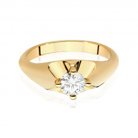 Pierścionek W0545 Diament Laboratoryjny 0,50ct żółte złoto