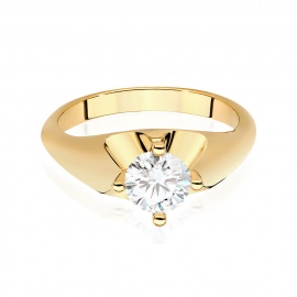 Pierścionek W0545 Diament Laboratoryjny 0,70ct żółte złoto