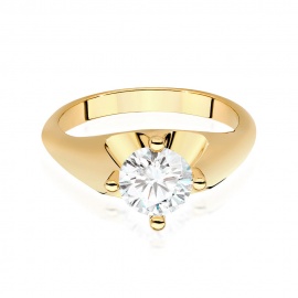 Pierścionek W0545 Diament Laboratoryjny 1,00ct żółte złoto