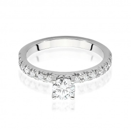 Pierścionek W0546 Diament Laboratoryjny 0,40ct białe złoto