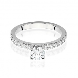 Pierścionek W0546 Diament Laboratoryjny 0,50ct białe złoto