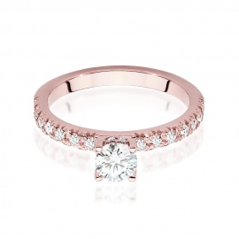 Pierścionek W0546 Diament Laboratoryjny 0,40ct różowe złoto