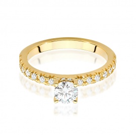 Pierścionek W0546 Diament Laboratoryjny 0,40ct żółte złoto