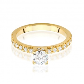 Pierścionek W0546 Diament Laboratoryjny 0,50ct żółte złoto