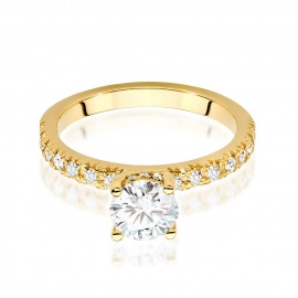 Pierścionek W0546 Diament Laboratoryjny 0,70ct żółte złoto