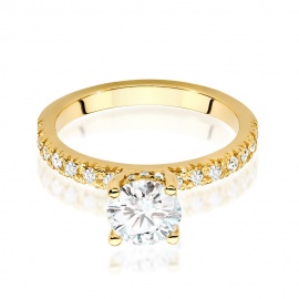 Pierścionek W0546 Diament Laboratoryjny 1,00ct żółte złoto