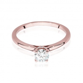 Pierścionek W0547 Diament Laboratoryjny 0,40ct różowe złoto