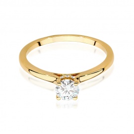 Pierścionek W0547 Diament Laboratoryjny 0,40ct żółte złoto