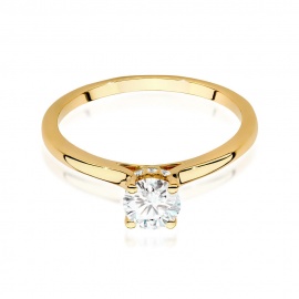 Pierścionek W0547 Diament Laboratoryjny 0,50ct żółte złoto