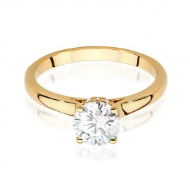 Pierścionek W0547 Diament Laboratoryjny 1,00ct żółte złoto