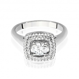 Pierścionek W0548 Diament Laboratoryjny 0,40ct białe złoto