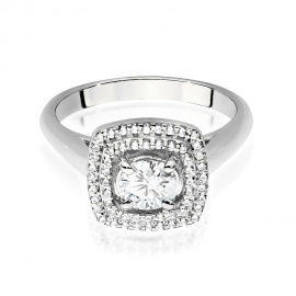 Pierścionek W0548 Diament Laboratoryjny 0,50ct białe złoto