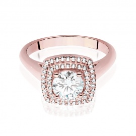 Pierścionek W0548 Diament Laboratoryjny 0,70ct różowe złoto