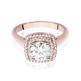 Pierścionek W0548 Diament Laboratoryjny 1,00ct różowe złoto