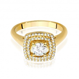 Pierścionek W0548 Diament Laboratoryjny 0,50ct żółte złoto