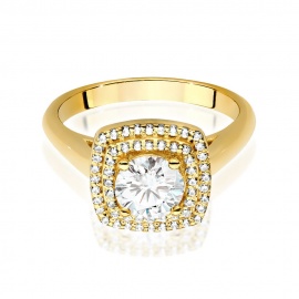 Pierścionek W0548 Diament Laboratoryjny 0,70ct żółte złoto