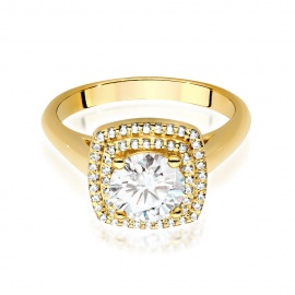 Pierścionek W0548 Diament Laboratoryjny 1,00ct żółte złoto