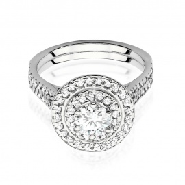 Pierścionek W0549 Diament Laboratoryjny 0,50ct białe złoto