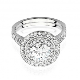 Pierścionek W0549 Diament Laboratoryjny 1,00ct białe złoto