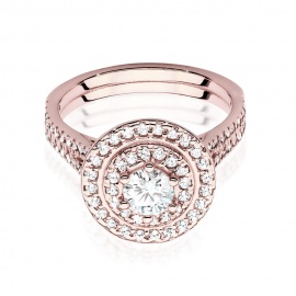 Pierścionek W0549 Diament Laboratoryjny 0,40ct różowe złoto
