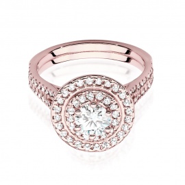 Pierścionek W0549 Diament Laboratoryjny 0,50ct różowe złoto
