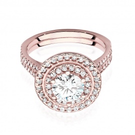 Pierścionek W0549 Diament Laboratoryjny 0,70ct różowe złoto