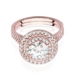 Pierścionek W0549 Diament Laboratoryjny 1,00ct różowe złoto