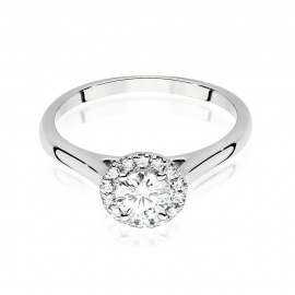 Pierścionek W0550 Diament Laboratoryjny 0,50ct białe złoto