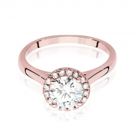 Pierścionek W0550 Diament Laboratoryjny 1,00ct różowe złoto