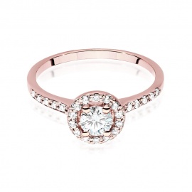 Pierścionek W0551 Diament Laboratoryjny 0,40ct różowe złoto