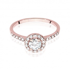 Pierścionek W0551 Diament Laboratoryjny 0,50ct różowe złoto