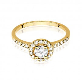 Pierścionek W0551 Diament Laboratoryjny 0,40ct żółte złoto