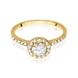 Pierścionek W0551 Diament Laboratoryjny 0,50ct żółte złoto