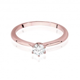 Pierścionek W0553 Diament Laboratoryjny 0,50ct różowe złoto
