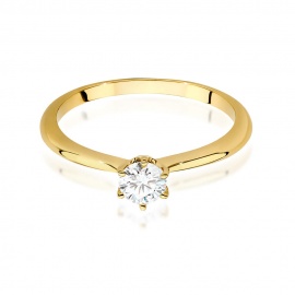 Pierścionek W0553 Diament Laboratoryjny 0,50ct żółte złoto