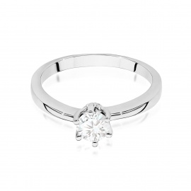 Pierścionek W0563 Diament Laboratoryjny 0,40ct białe złoto
